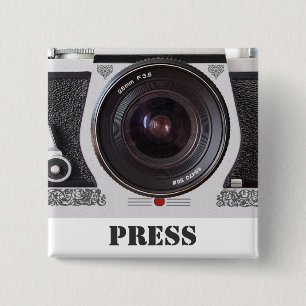 Retro 80s Camera Effect Media and Press Badge
