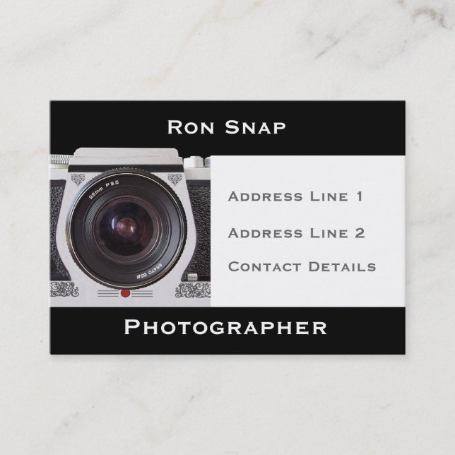 Retro 80s Camera Photographers Business Card (Front)