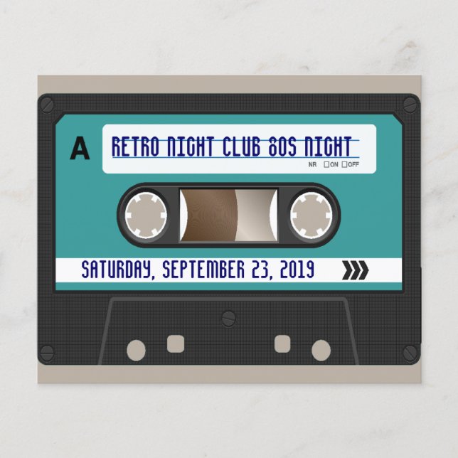 Retro 80s Cassette Mixtape Personalised Flyer (Front)