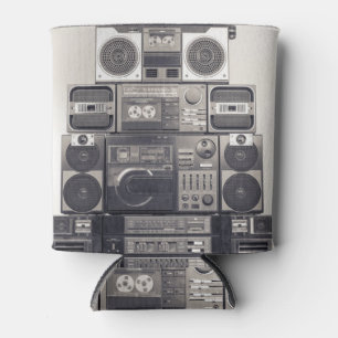 Retro 80s Cassette Recorders Pattern. Can Cooler