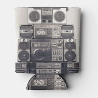 Retro 80s Cassette Recorders Pattern. Can Cooler