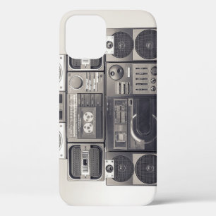 Retro 80s Cassette Recorders Pattern. iPhone 12 Case