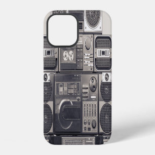 Retro 80s Cassette Recorders Pattern. iPhone 12 Case