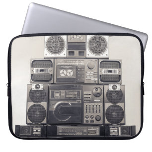 Retro 80s Cassette Recorders Pattern. Laptop Sleeve
