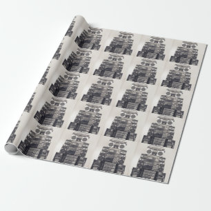 Retro 80s Cassette Recorders Pattern. Wrapping Paper