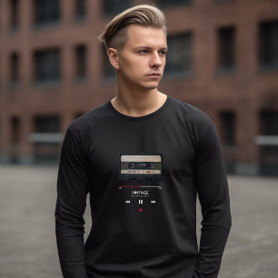 Retro 80's Cassette Tape Playlist Long Sleeve T-Shirt