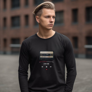 Retro 80's Cassette Tape Playlist Long Sleeve T-Shirt
