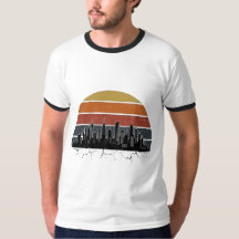 Retro 80s City Skyline Sunset Vintage Cityscape T-