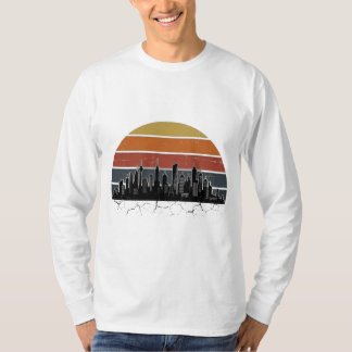Retro 80s City Skyline Sunset Vintage Cityscape T- T-Shirt