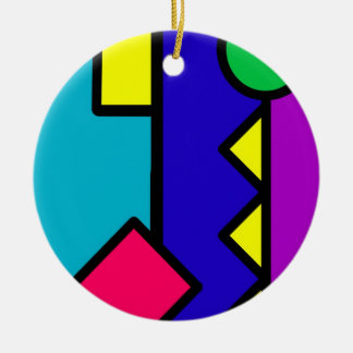 Retro 80s Colour Block Ceramic Tree Decoration