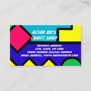 Retro 80s Colour Block Clothing Fashion Trends Business Card