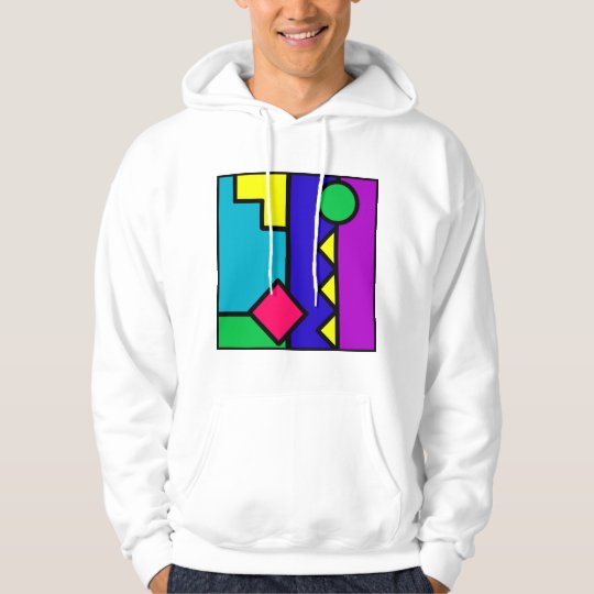 80s color block hoodie