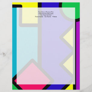 Retro 80s Colour Block Letterhead Design