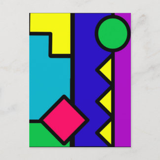 Retro 80s Colour Block Postcard