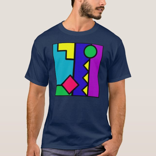 Retro 80s Colour Block T-Shirt (Front)
