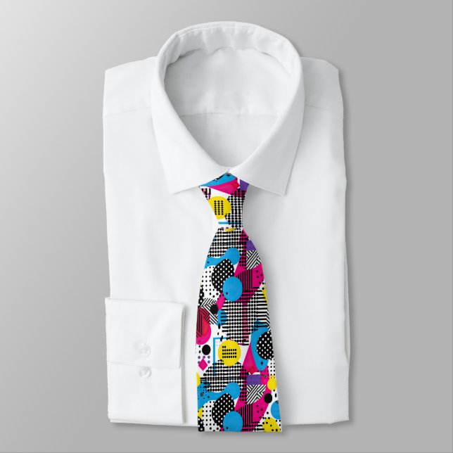 Retro 80s Custom Tie – Elegant Fashion (Tied)