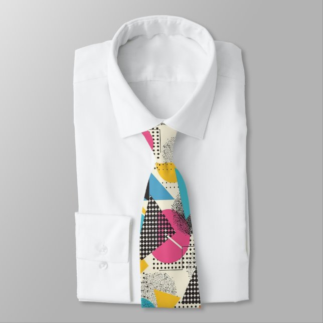 Retro 80s Custom Tie – Elegant Fashion (Tied)