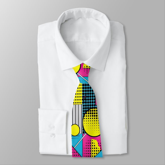 Retro 80s Custom Tie – Elegant Fashion (Tied)