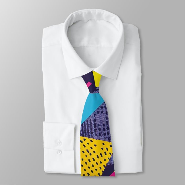 Retro 80s Custom Tie – Elegant Fashion (Tied)