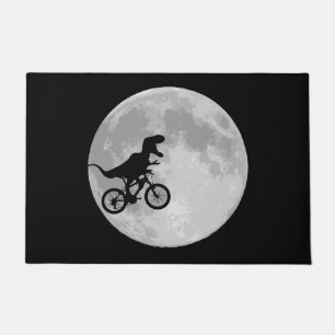 Retro 80s Dinosaur bike and Moon Doormat