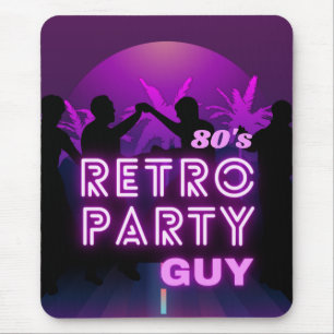 Retro 80s Disco Dance Party Neon Purple Funky Mouse Mat