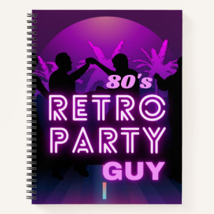 Retro 80s Disco Dance Party Neon Purple Funky Notebook