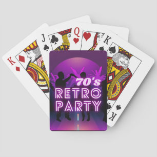 Retro 80s Disco Dance Party Neon Purple Funky Playing Cards