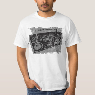 RETRO 80'S DISTRESSED BOOMBOX PRINT. T-Shirt