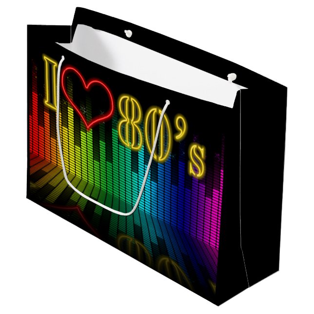 Retro 80's Equalizer Party Large Gift Bag (Front Angled)