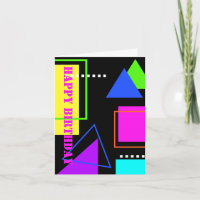 RETRO 80s FASHION NEON FLUORO GEOMETRIC BIRTHDAY