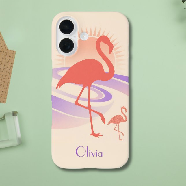 Retro 80s Flamingo Vibes – Pastel Sunset Case-Mate iPhone Case (Creator Uploaded)