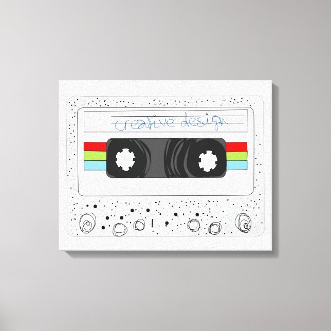 Retro 80s funky cassette tape canvas print (Front)