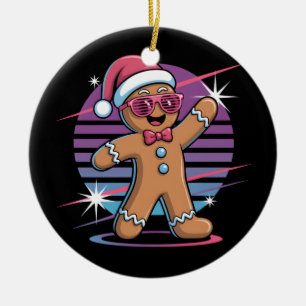 Retro 80s Gingerbread Man Christmas Baking Women Ceramic Tree Decoration