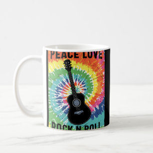 Retro 80s Hippie Peace Love Rock N Roll Coffee Mug
