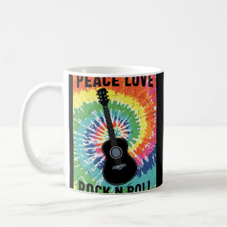 Retro 80s Hippie Peace Love Rock N Roll Coffee Mug
