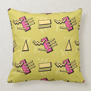 Retro 80s! (Hot Pink & Gold) Cushion