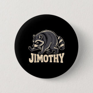 Retro 80s Jimothy Racoon Design 6 Cm Round Badge