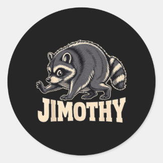 Retro 80s Jimothy Racoon Design Classic Round Sticker