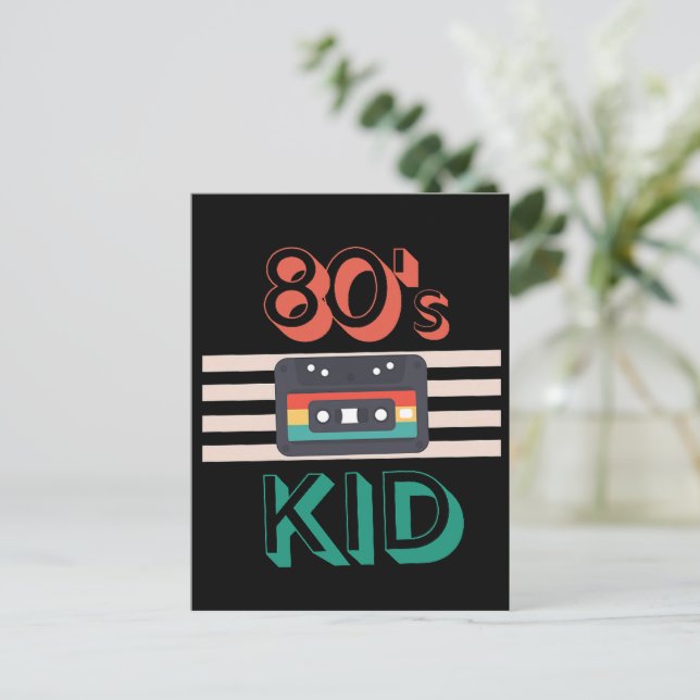 RETRO 80'S KID - CASSETTE LOVERS POSTCARD (Standing Front)