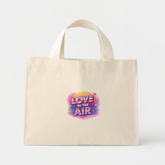 Retro 80's Love In The Air Valentine Lover Candle Mini Tote Bag