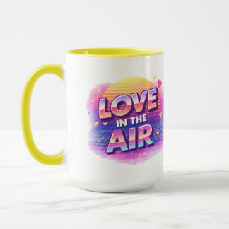 Retro 80's Love In The Air Valentine Lover Candle Mug