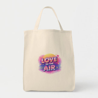 Retro 80's Love In The Air Valentine Lover Candle Tote Bag