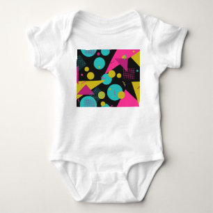 Retro 80s Memphis Geometric Design Baby Bodysuit