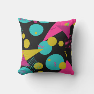 Retro 80s Memphis Geometric Design Cushion