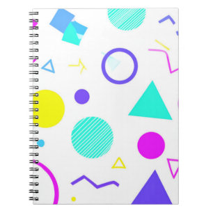 Retro 80s Memphis Geometric Pattern Notebook