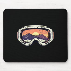 Retro 80s Mountain Sunset Ski Snowboard Goggles Sk Mouse Mat