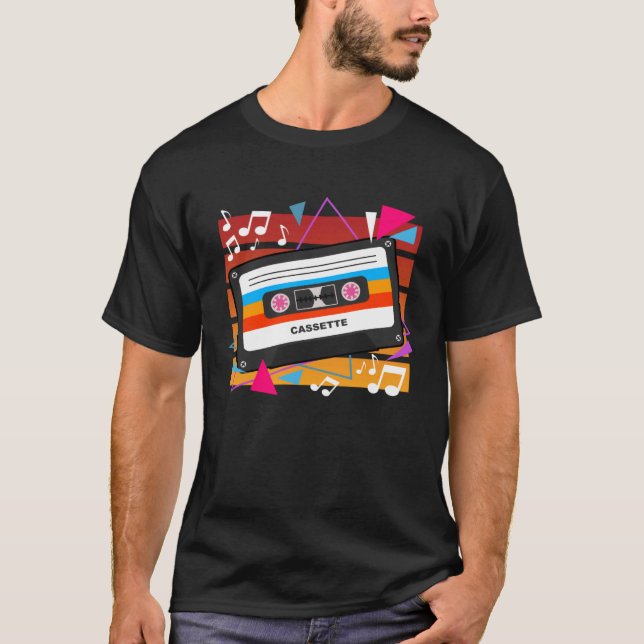 Retro 80s Music Cassette Tape Throwback T-Shirt (Front)