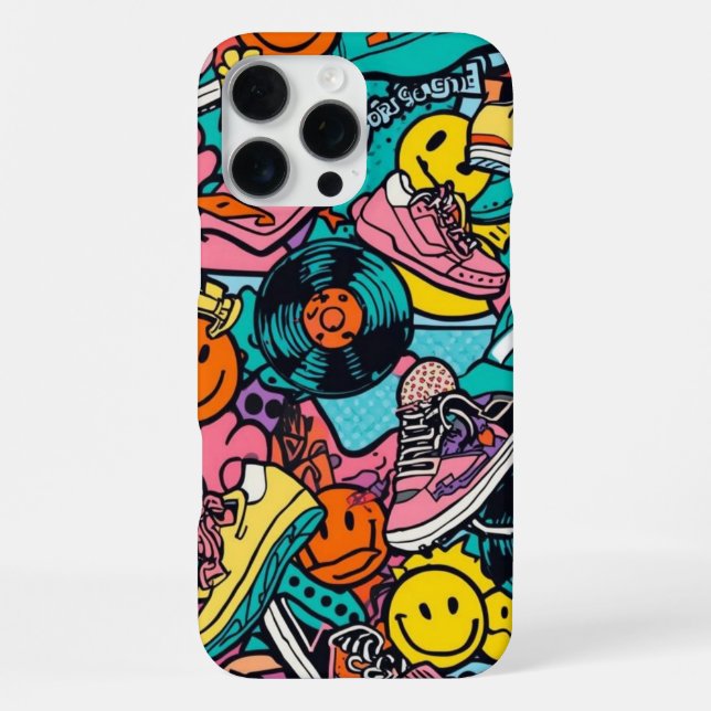 Retro 80s Music Lover  iPhone Case (Back)