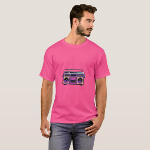Retro 80s Neon Boombox Design   Pop Art Music Love T-Shirt