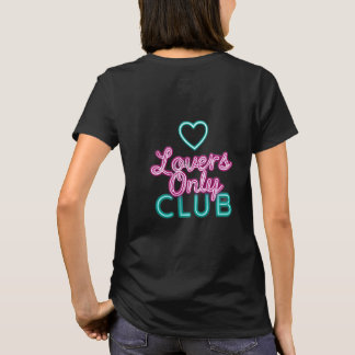 Retro 80s Neon Lovers Only Club Aesthetic Heart  T-Shirt